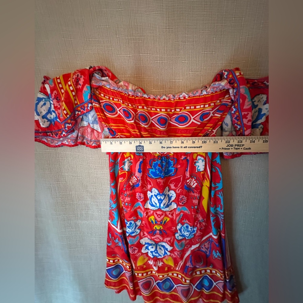 Flying Tomato Women’s Size L Off Shoulder Vibrant Colorful Short Boho Sundress - Picture 3 of 9